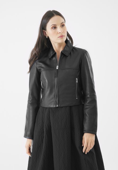 Bolongaro Trevor MINIMAL RACER Veste en cuir schwarz/noir