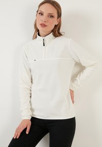 LELA HIGH COLLAR - Fleecetrøjer - ecru
