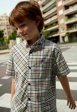 Next, REGULAR FIT - SHORT SLEEVE SMART SHIRT - Pluus - ecru gingham check