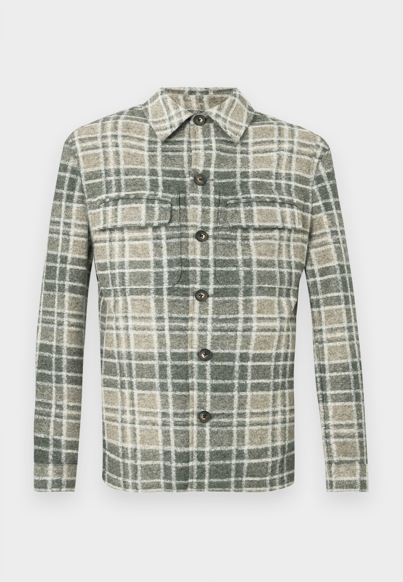 Pal Zileri Overhemd olijfgroen gemêleerd