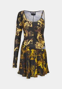 Versace Jeans Couture PLAQUE - Trikotāžas kleita - black/gold-coloured