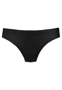 Svart underkläder i sömlös design, tillverkad av smidigt tyg. Har en låg midja med minimalistiska kanter och inga dekorativa detaljer.