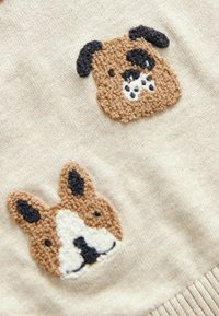 Next CREW NECK  - REGULAR FIT - Pulover - ecru marl dogs