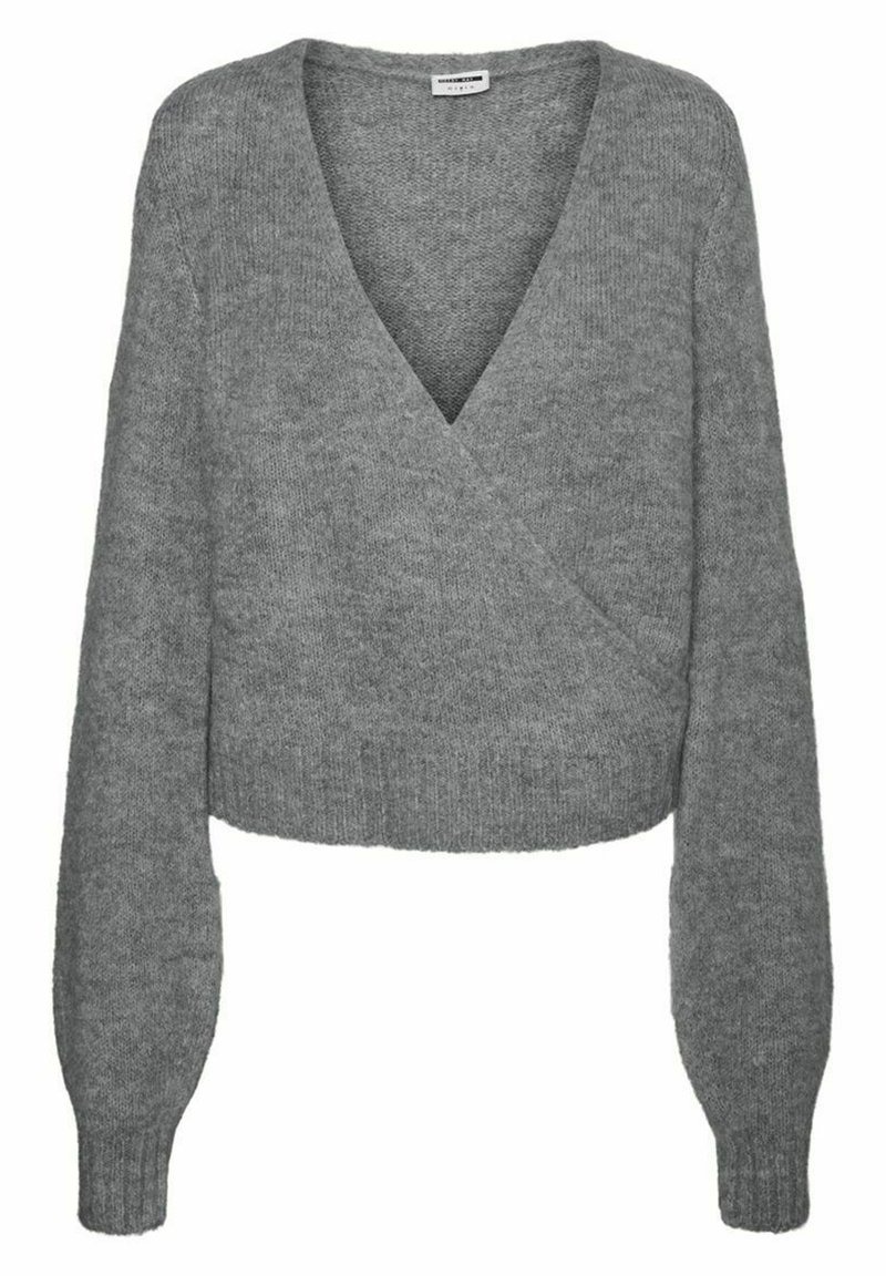 Damen Strickjacken | Noisy May BALLONÄRMEL Strickpullover medium grey melange/dunkelgrau - NB34306 Damen Strickjacken | Noisy May BALLONÄRMEL Strickpullover medium grey melange/dunkelgrau - NB34306