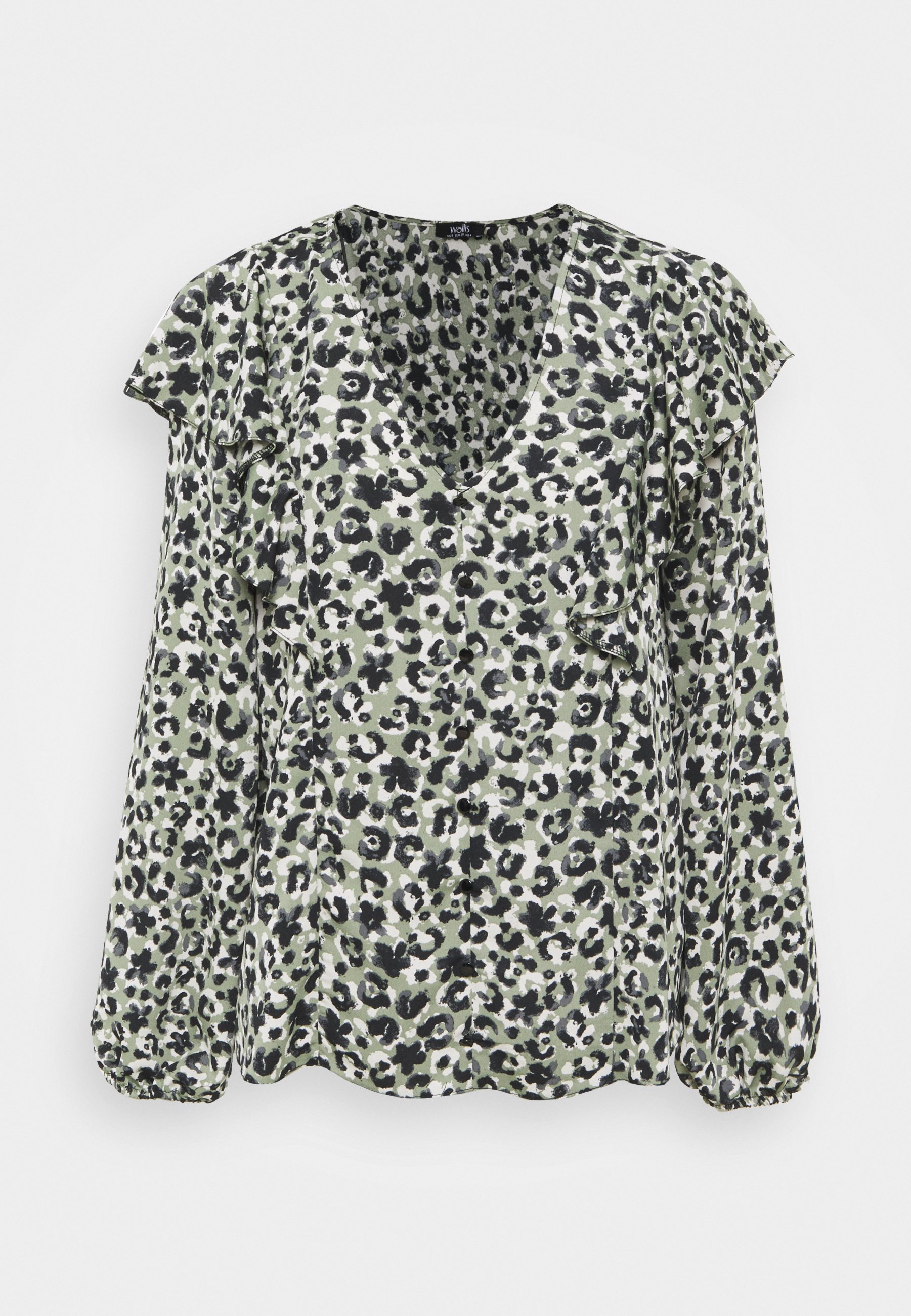Wallis RUFFLE TOP - Blouse - sage/dark 