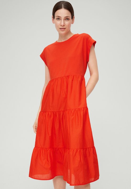 Q/S by s.Oliver gemêleerde jurk antraciet/lurex | wehkamp