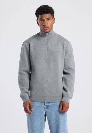 America Today, KONRAD HALFZIP - Jersey de punto - dark grey melange