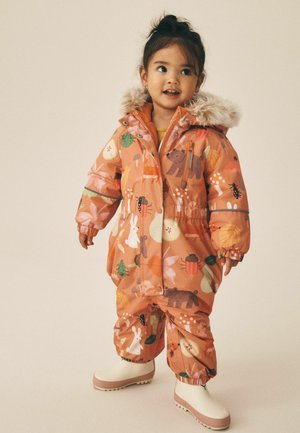 Next, WATERPROOF PRINTED SNOWSUIT - Schneeanzug - orange characters