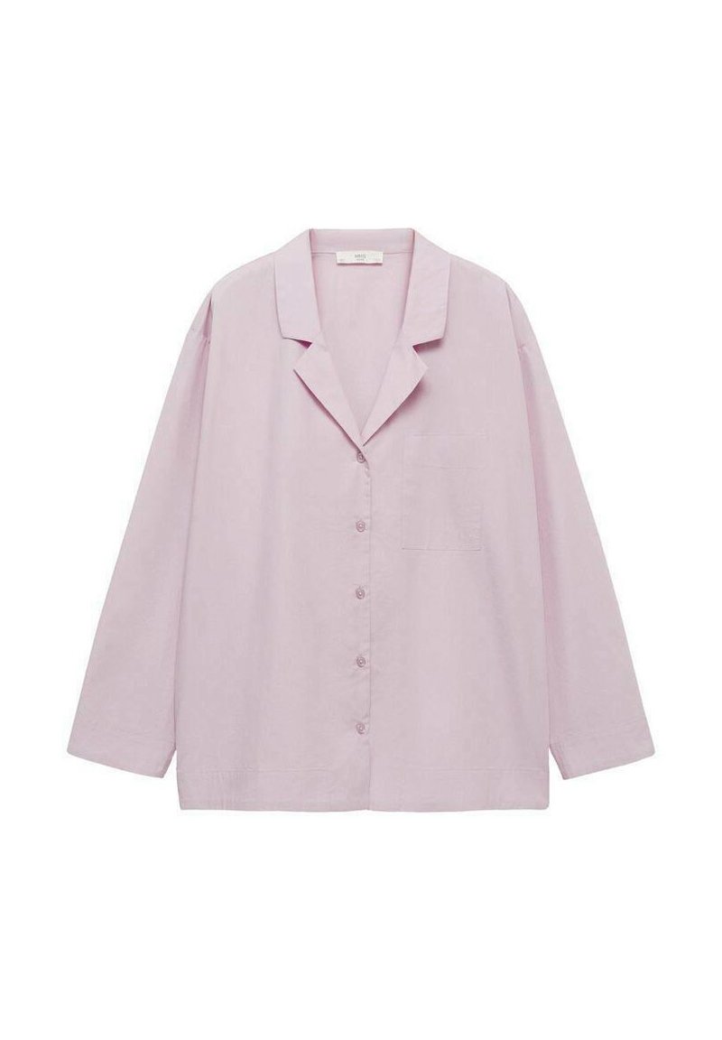 Camicia a maniche lunghe, di colore rosa chiaro, con colletto a punta, taschino sul petto e vestibilità comoda. Tessuto morbido e superficie liscia.