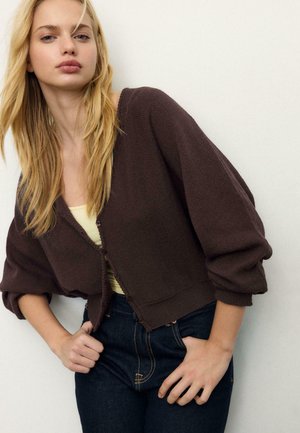 BATWING SLEEVE   - Vesta na kopčanje - dark brown