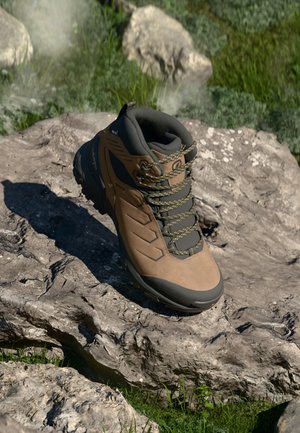 MORAINE POLAR GTX - Vinterstøvler - dark brown/sulphur