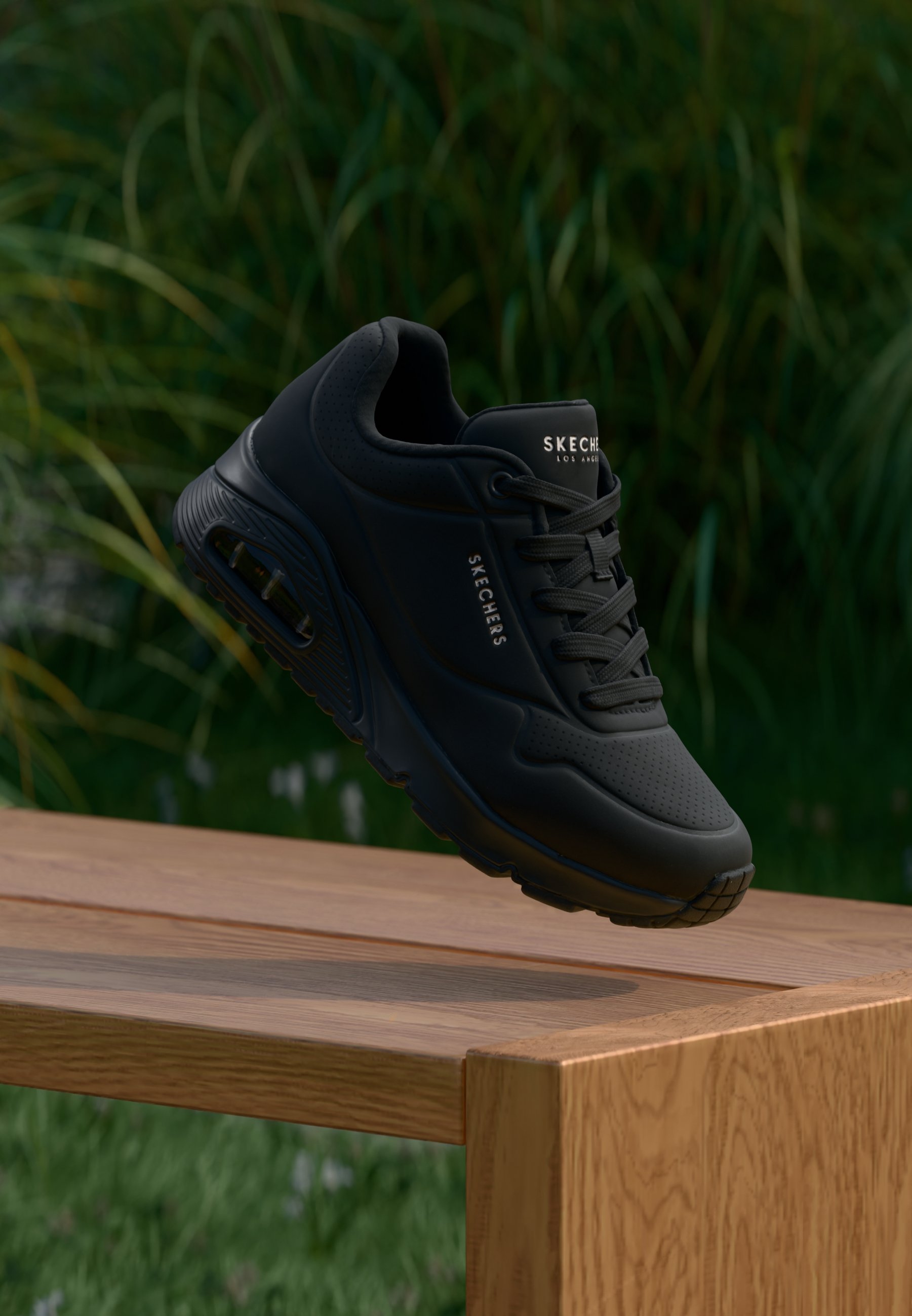 skechers uno black sports direct