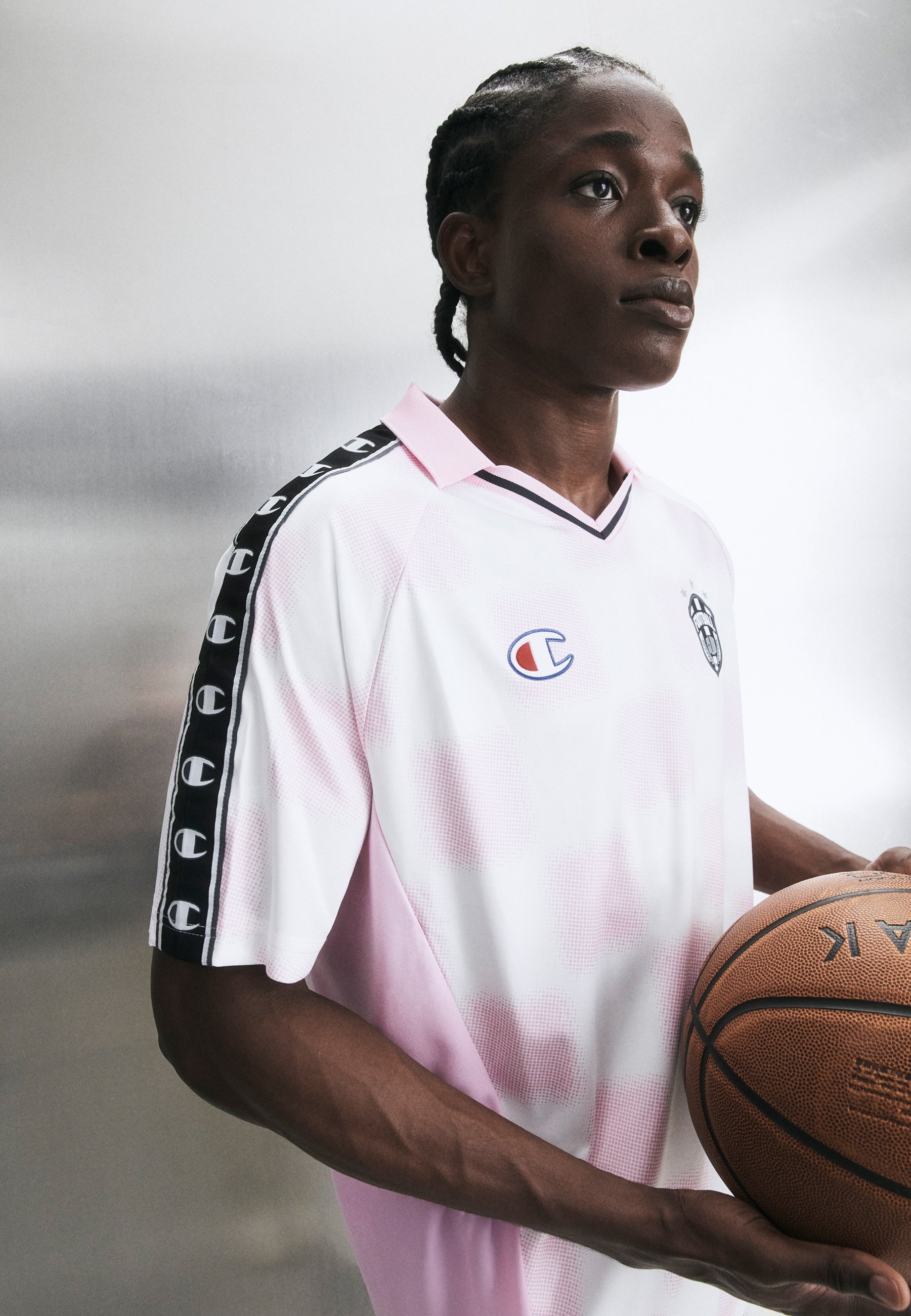Champion SPORTS HERITAGE FOOTBALL - Print T-shirt - rose/light