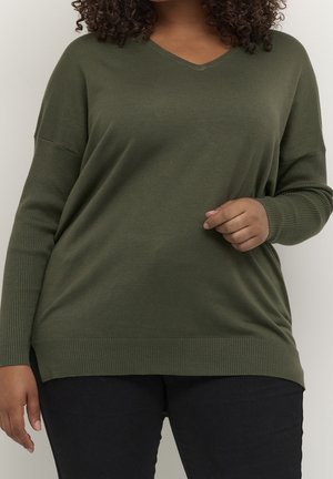 Kaffe Curve Strickpullover - khaki