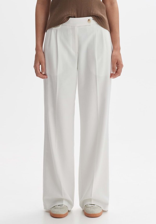 WIDE LEG PANTS MARZENA ASYMMETRIC - Stoffhose - milk