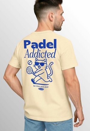 BACK PADEL TENNIS FUNS AUS KATZE - T-Shirt print - natur
