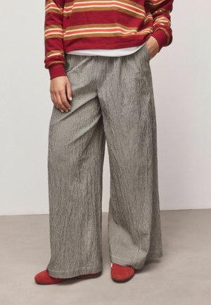 GINGHAM WIDE - Auduma bikses - black cream