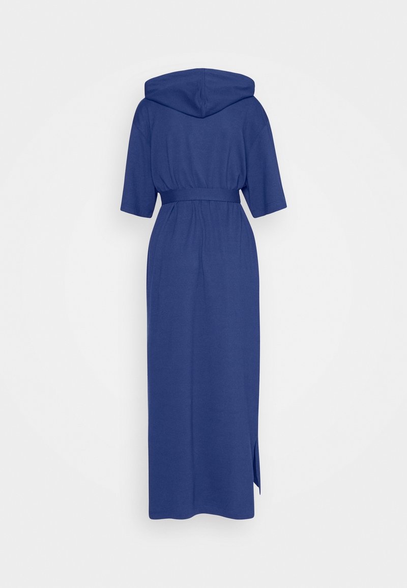 chinese dress ladies Lacoste Runway Crocodile Print Belted Maxi Dress Navy main image 1