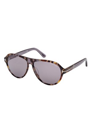 Tom Ford QUINCY - Sonnenbrille - marrone chiaro grigio fumo specchiato