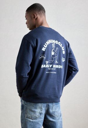 CREW NECK PRINT RELAXED FIT - Φούτερ - navy