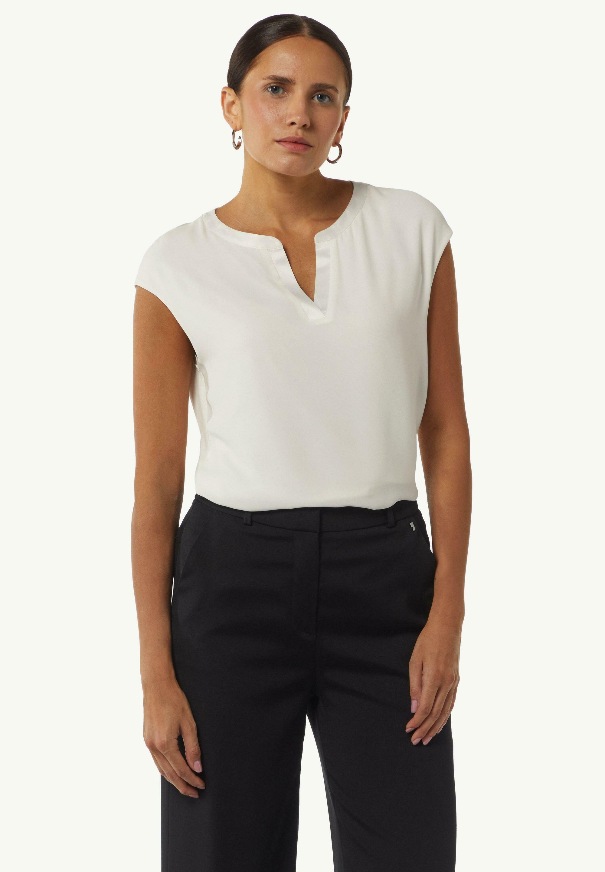 comma KANTEN T-shirt basic weiß/wit