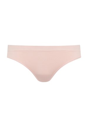 Light pink brief with a smooth texture, low-rise design, and minimalistic elastic waistband. No visible patterns or hardware details.