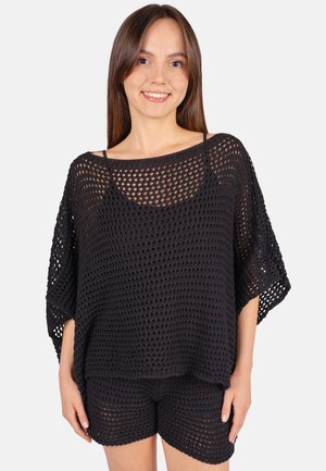Seasons of April, SEASONS OF APRIL STRICKSHIRT ZURI LOCHSTRICK - Cape - schwarz