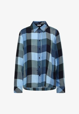 Cecil, LANGARM HEMDBLUSE MIT KAROMUSTER - Button-down blouse - urban dark blue