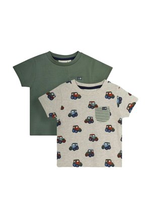 JoJo Maman Bébé 2-PACK REGULAR FIT - Jednoduché tričko - natural tractor