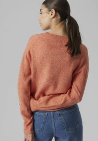 Vero Moda VMDOFFY O NECK BLOUSE - Trui - tangerine tango