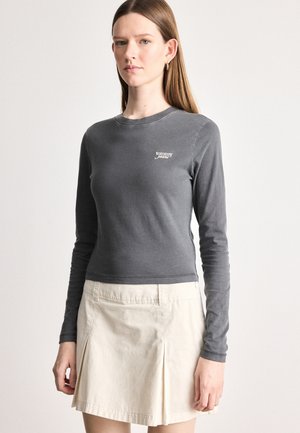 SLIM SCRIPT TEE - T-shirt à manches longues - black