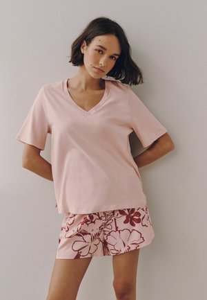Next, REGULAR FIT - SHORT PYJAMAS SET  . - Nattøj sæt - pink floral