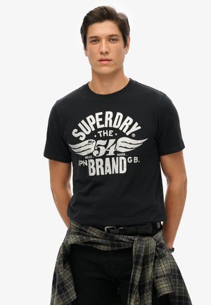Superdry & Co REWORKED CLASSIC GRAPHIC - T-shirts print - nero black marl