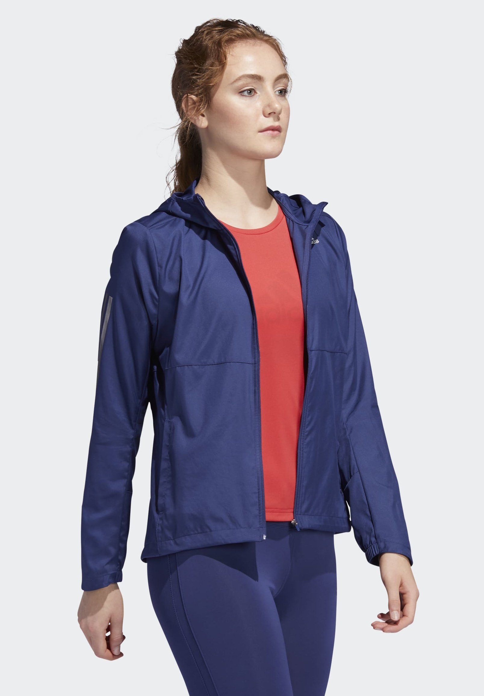 own the run hooded windbreaker