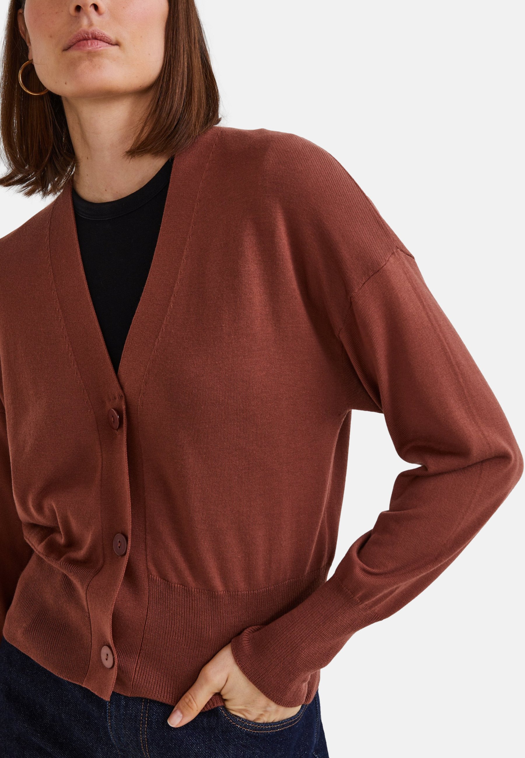 Gilet Cardigan Monoprix Taille 4/46 - Gris - Viscose/Polyamide - Occasion Très Bon État