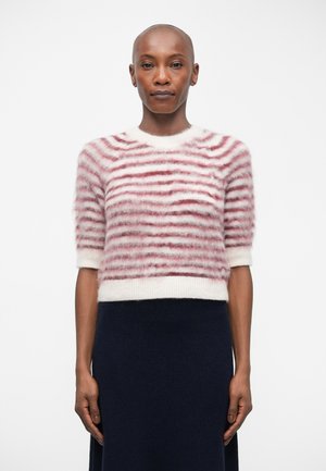 VERONA BRUSHED TEE - Svetr - off-white/bordeaux