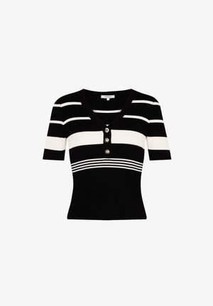 Morgan, MORGAN MORGAN LIGHTWEIGHT V-NECK SWEATER - T-Shirt print - noir
