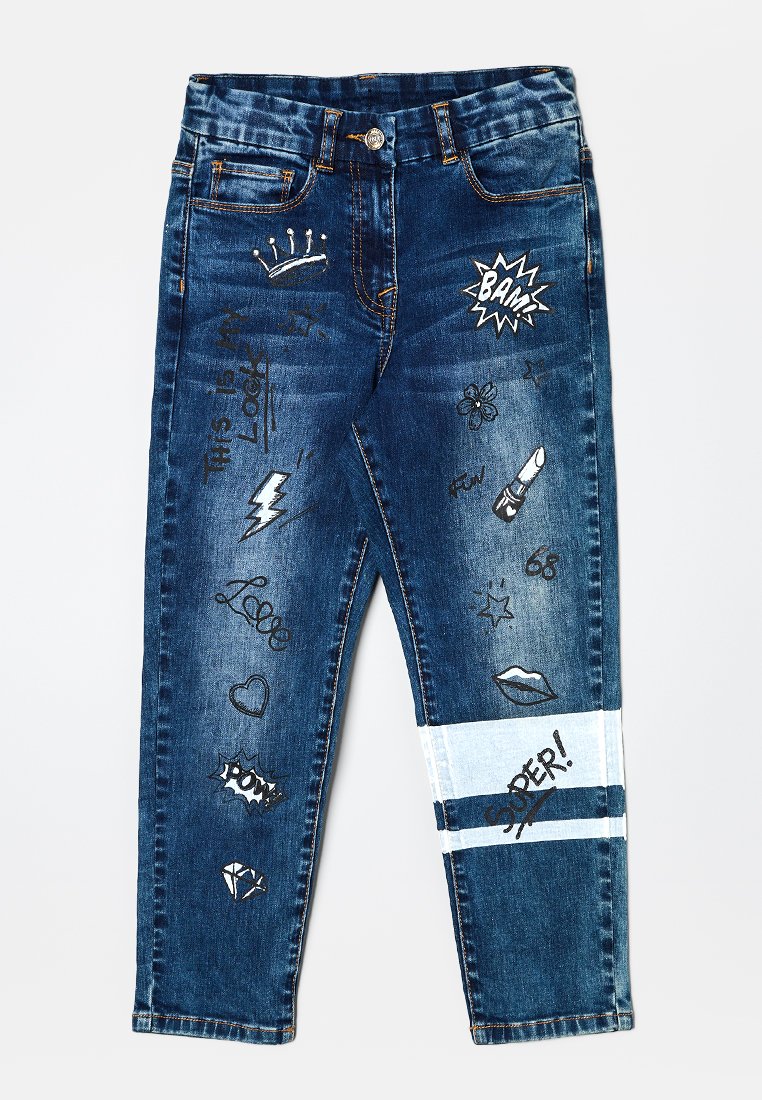 Monnalisa Relaxed fit jeans donkerblauw