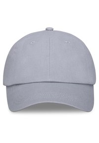 Szürke pamut baseball sapka ívelt karimával, hat szellőzőnyílással és a karimán és a korona mentén varrott részletekkel.