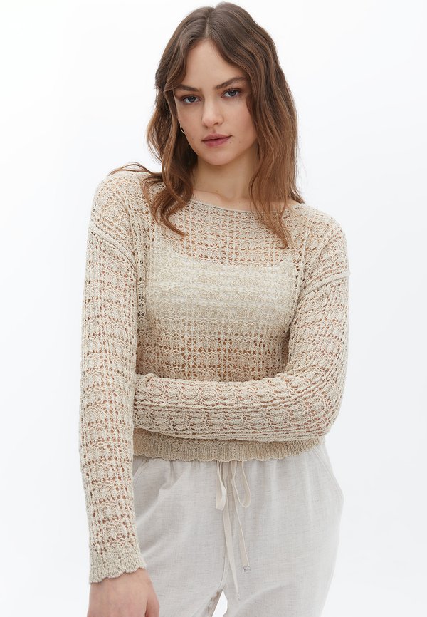 WITH BOAT NECK - Strickpullover - french oak