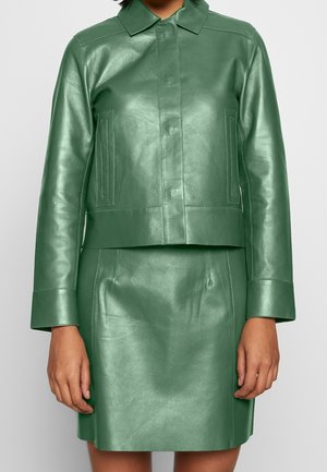 Leather jacket - dark green