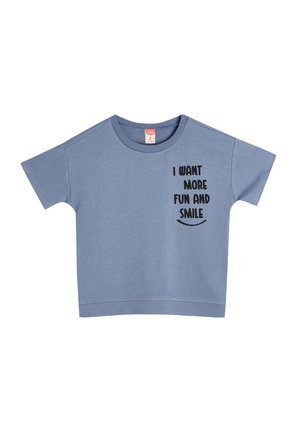 Koton SLOGAN SHORT SLEEVE CREW NECK - T-shirts print - blue