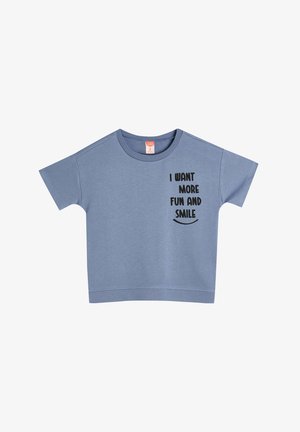 Koton SLOGAN SHORT SLEEVE CREW NECK - T-shirts print - blue