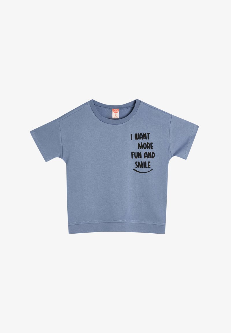 Koton SLOGAN SHORT SLEEVE CREW NECK - Camiseta estampada - blue