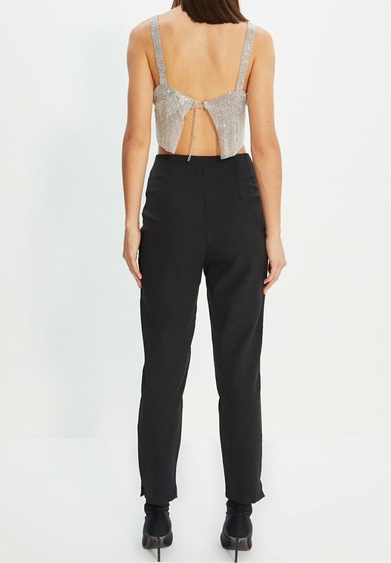 Trendyol Women Plain Woven Jumpsuit Salopette, Indigo, 68 Donna