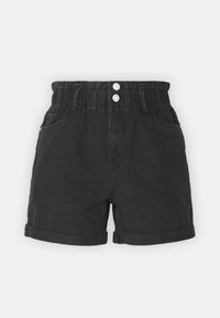Vero Moda VMLYRA PAPERBAG - Džinsiniai šortai - black denim