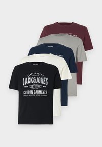 JJSIMON TEE CREW NECK 5 PACK - T-shirts med print - schwarz
