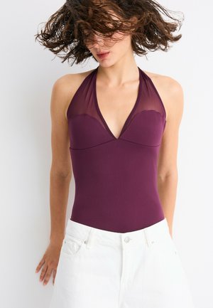 Stradivarius, MESH HALTER BODYSUIT - Débardeur - purple