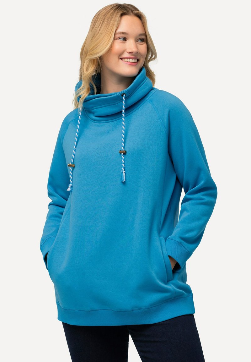 Ulla Popken MIT STEHKRAGEN RAGLANFORM LANGE ÄRMEL  - Sudadera - light blue