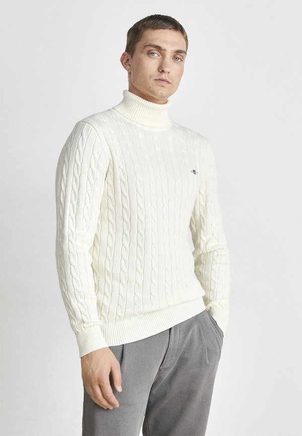 CABLE TURTLE NECK - Jumper - cream